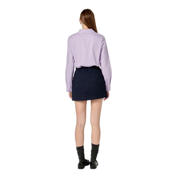 Medium EnglishFactory Cuff Sleeve Accent Collar Poplin Dress Shirt Lavender - Picture 13 of 13